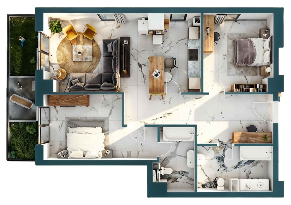 Randare 3D interior – Orient Residence 2