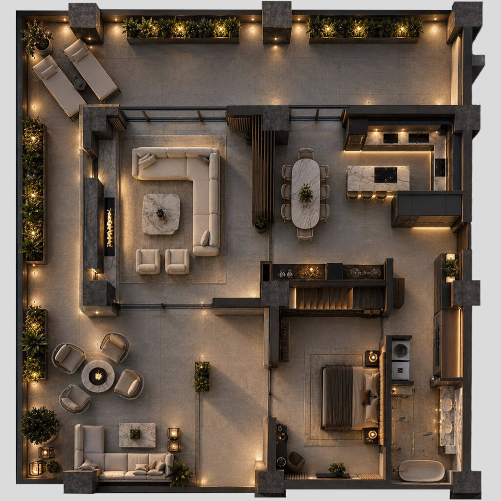 Penthouse Orient Residence 2 4 Randare penthouse noaptea – Orient Residence 2