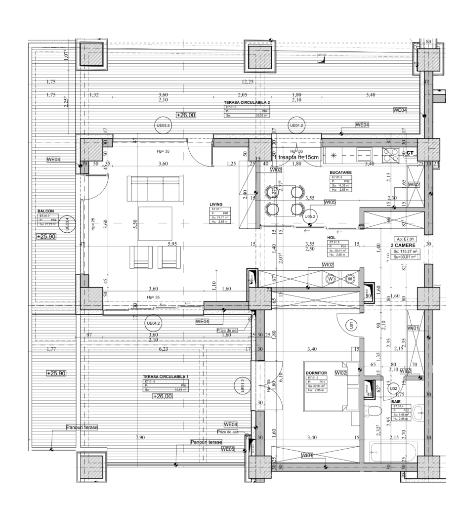 Schiță Penthouse – Orient Residence 2